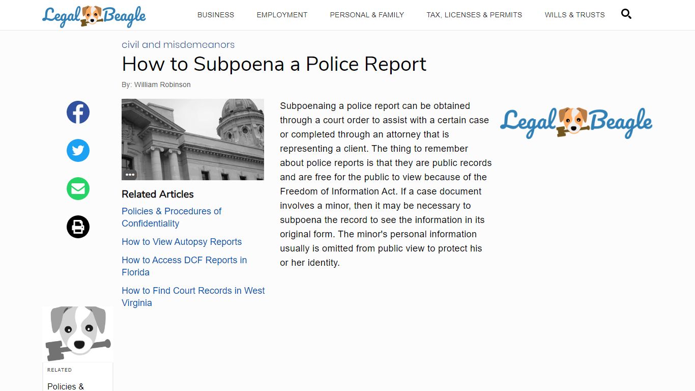 How to Subpoena a Police Report | Legal Beagle